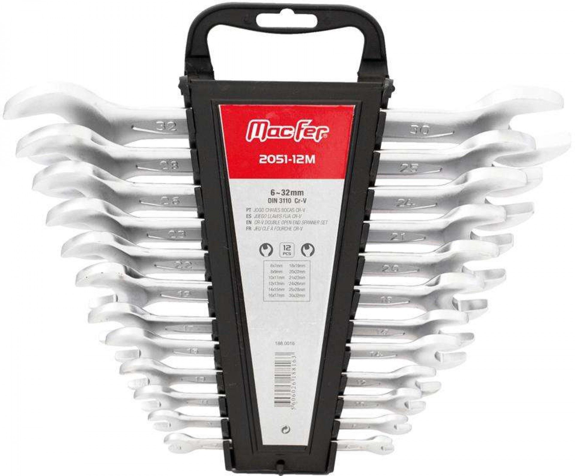 Jg. ch. bocas Cr-V MacFer 2051-12M 6~32mm 12pçs refª 188.0016 MACFER