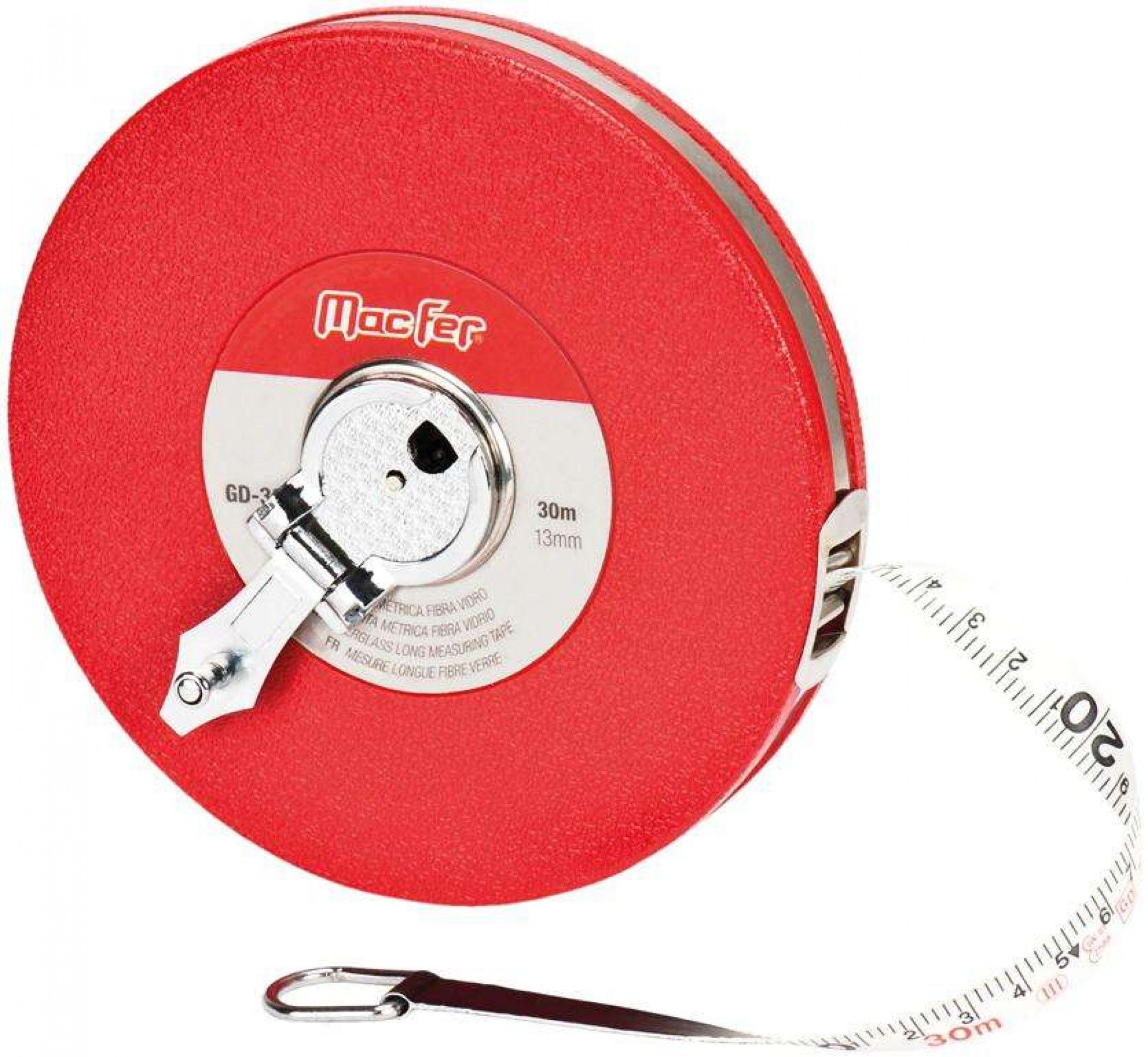 Fita métrica fibra vidro MacFer GD-3001 30m 13mm refª 185.0088 MACFER