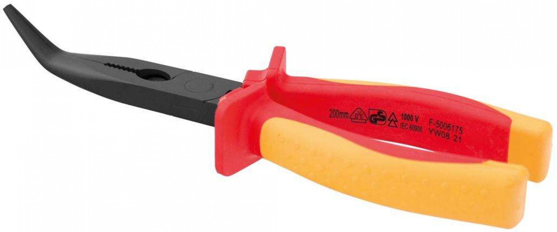 Alicate Cr-V VDE pontas curvas MacFer VDE08W 200mm refª 183.0084 MACFER