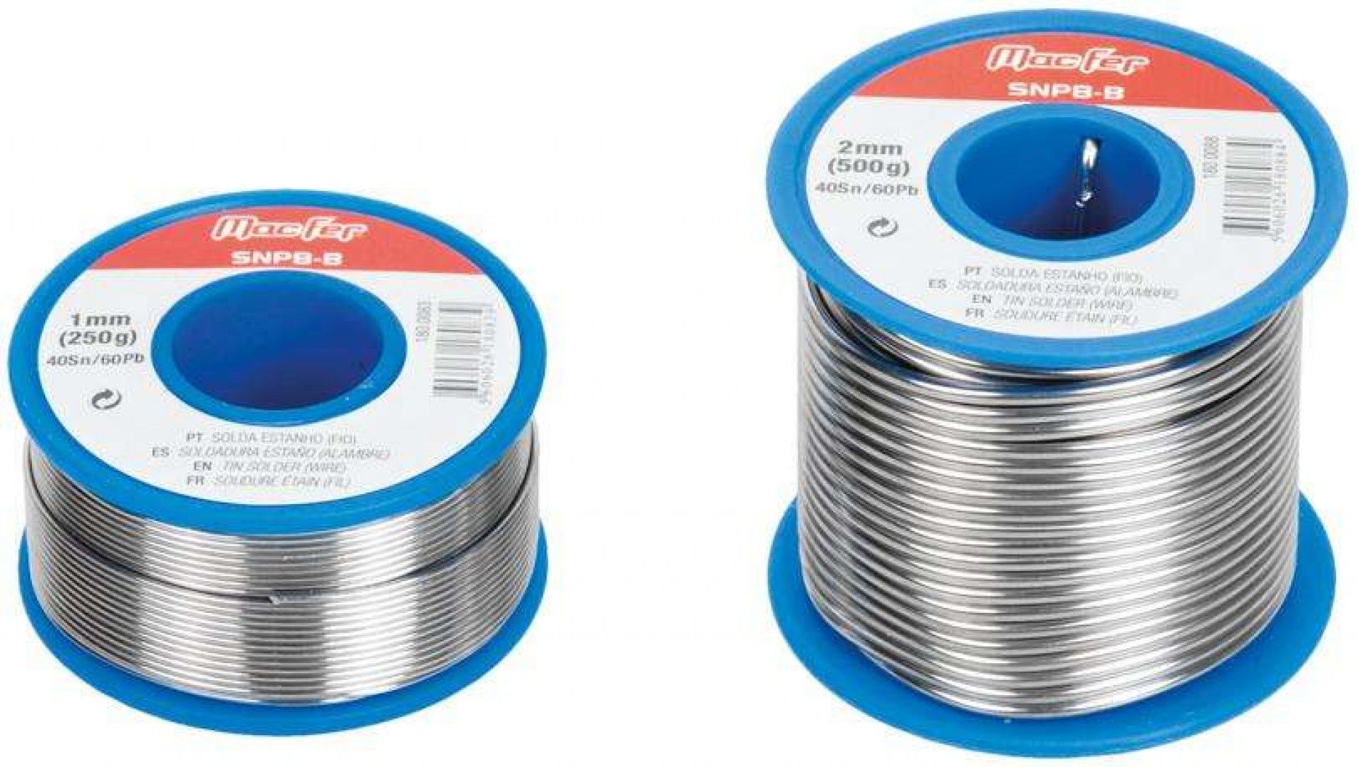 Solda estanho (fio) MacFer SNPB-B 40Sn/60Pb 2mm (200g) refª 180.0084 MACFER