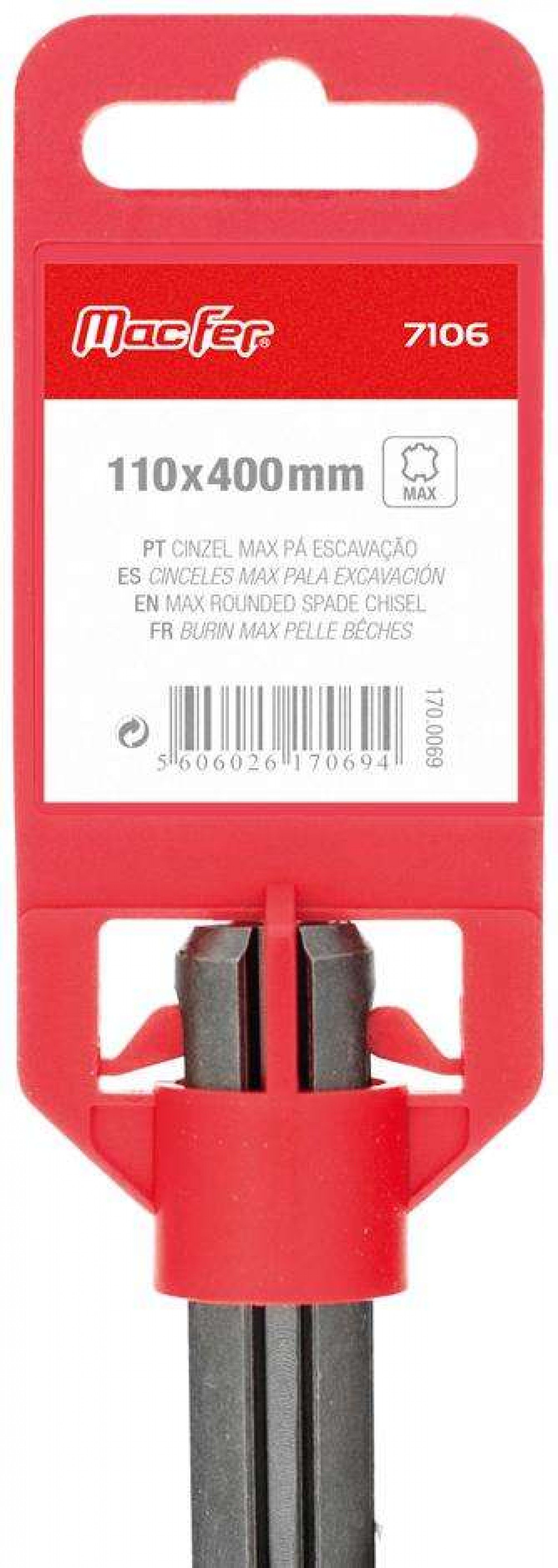 Cinzel MAX pá escavação MacFer 7106 110x400mm refª 170.0069 MACFER