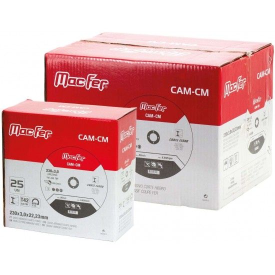 Disco abrasivo corte ferro MacFer CAM-CM 230x3,0x22,23mm ref 166.0013 MACFER