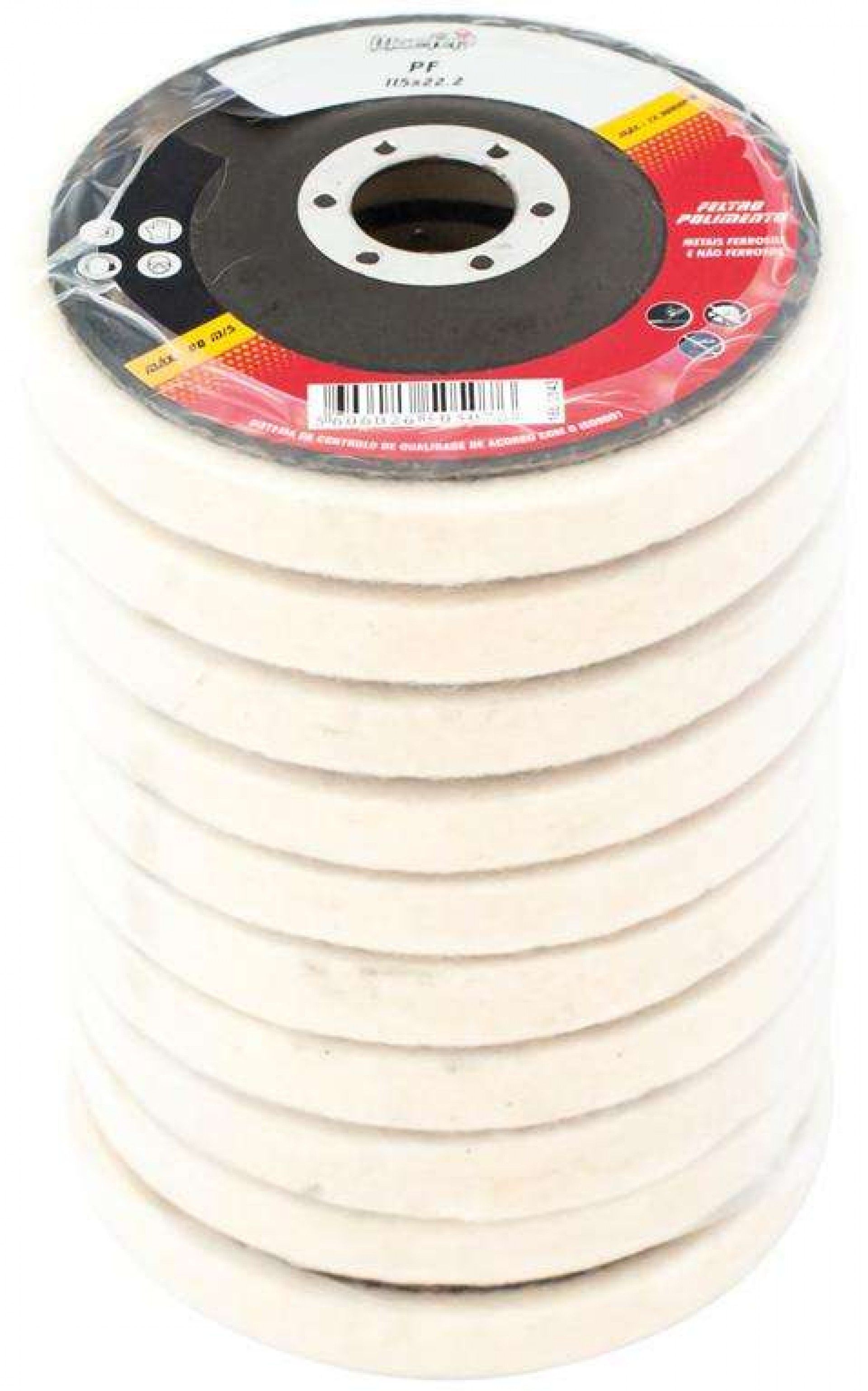 Disco feltro p/ polir MacFer PF 125x22,2mm refª 165.0144 MACFER