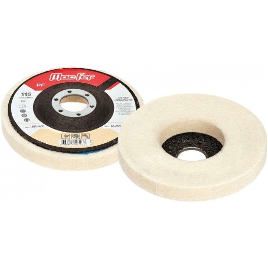Disco feltro p/ polir MacFer PF 125x22,2mm ref 165.0144 MACFER