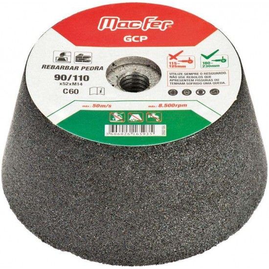 Rebolo esmeril t/ vaso MacFer GCP M14 90/110x52mm #36 ref 165.0092 MACFER