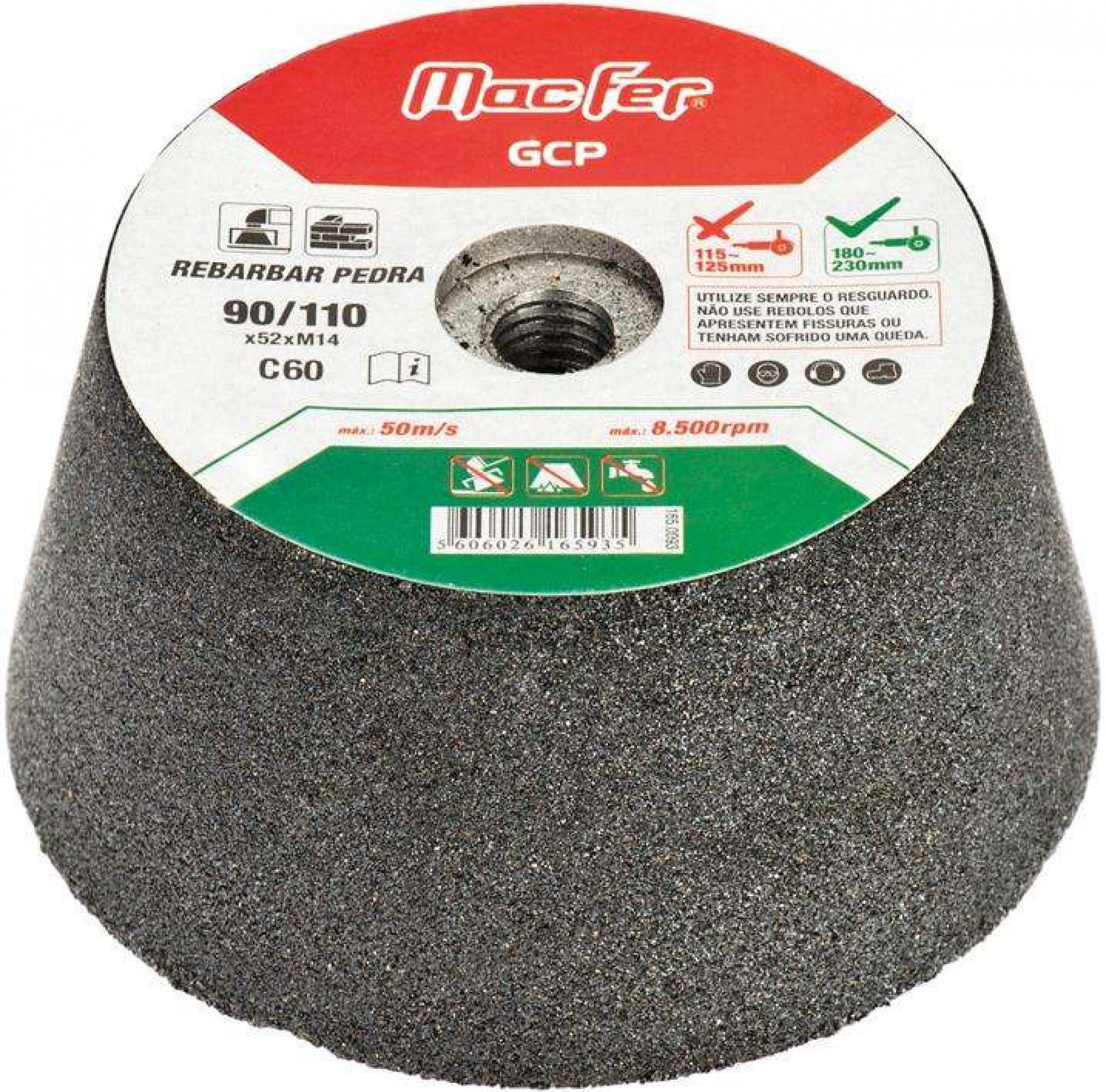 Rebolo esmeril t/ vaso MacFer GCP M14 90/110x52mm #24 refª 165.0091 MACFER