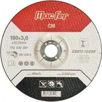 Disco abrasivo corte ferro MacFer CM 350x3,0x25,4mm ref 165.0018 MACFER