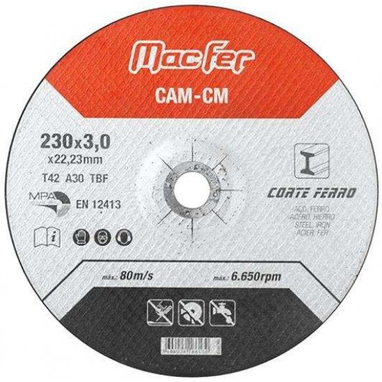 Disco abrasivo corte ferro  CM 180x3,0x22,23mm ref 165.0012 MACFER