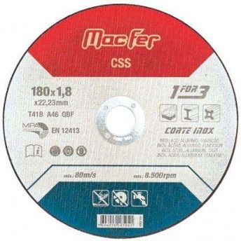 Disco abrasivo corte inox MacFer CSS 230x2,0x22,23mm ref 165.0005 MACFER