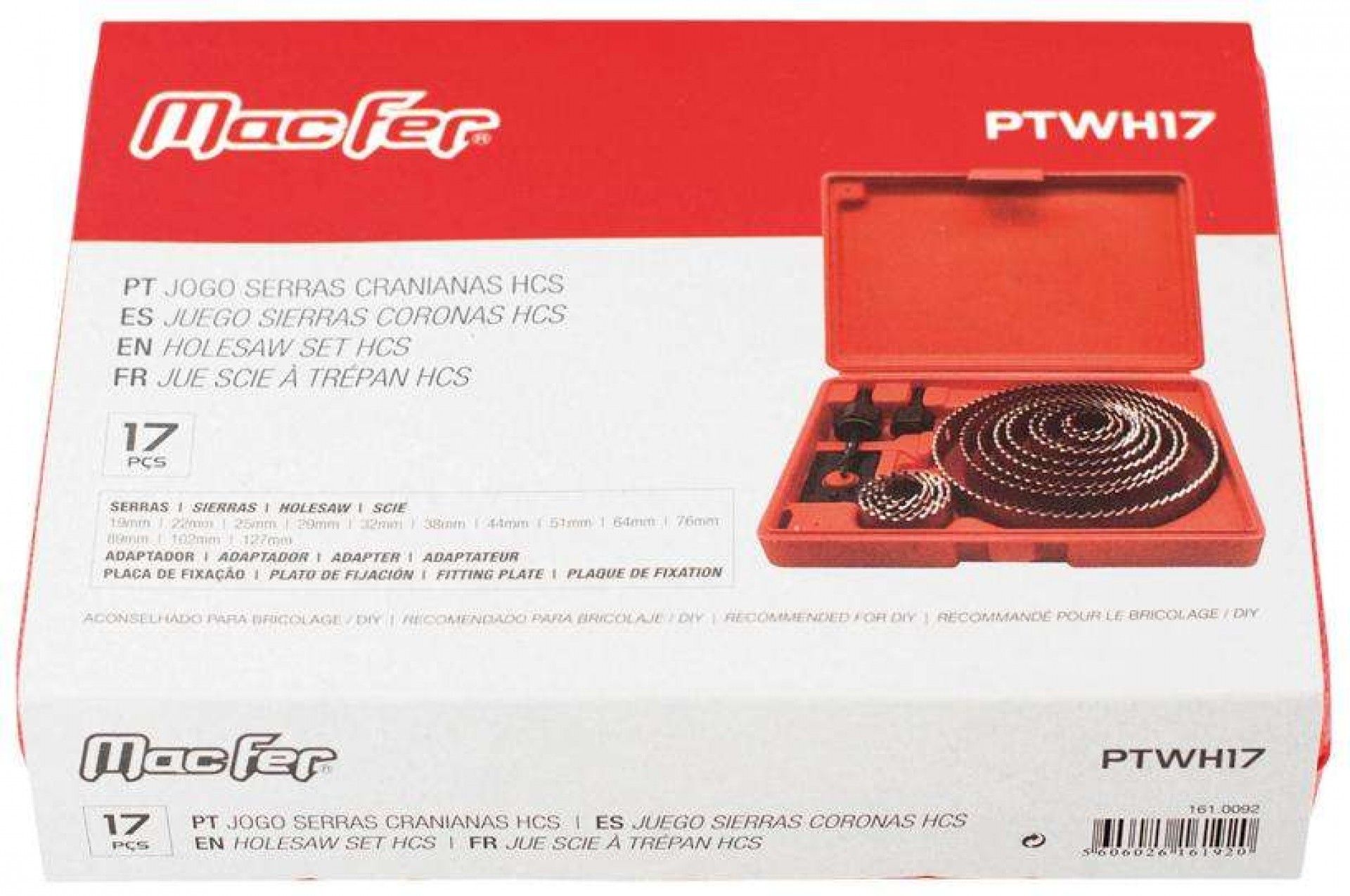 Jg. serras cranianas HCS PTWH17 17pçs refª 161.0092 MACFER