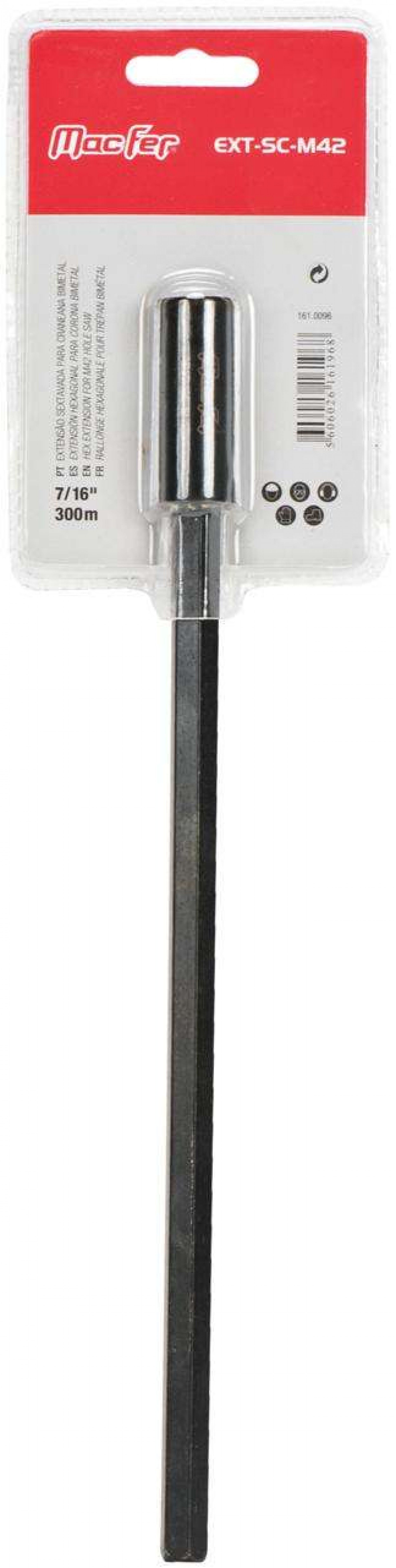 Extensão sextavada para craneana bimetal EXT-SC-M42 7/16" 300mm refª 161.0096 MACFER