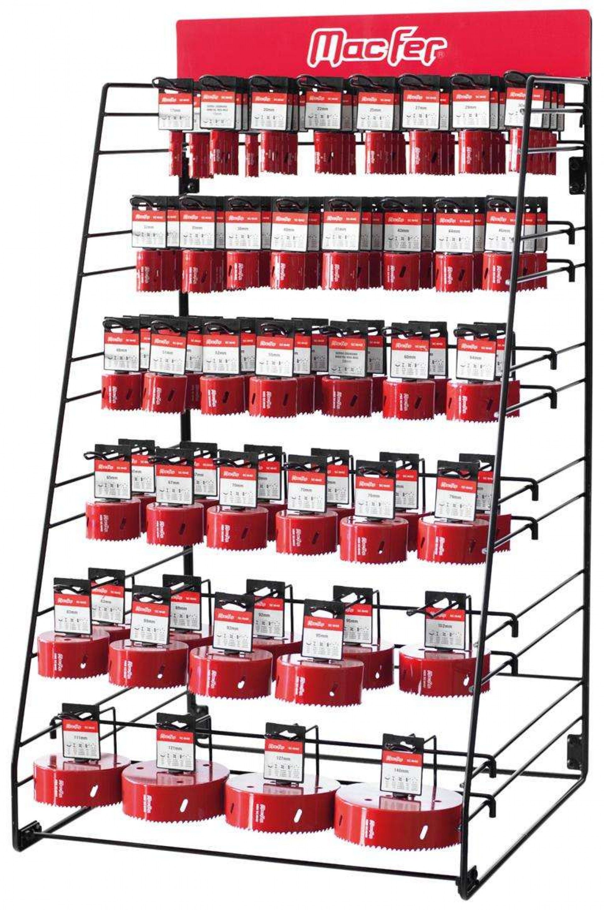 Expositor serras craneanas bimetal HSS-M42 Co 8% SC-M42-EXP 106pçs refª 160.0801 MACFER