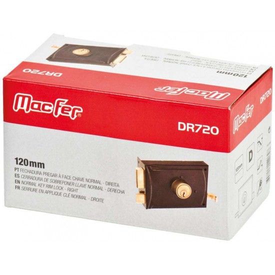 Fechadura pregar á face ch. normal MacFer DR720 120mm Esq refª 140.0063 MACFER Fechadura pregar á face ch. normal MacFer DR720 120mm Esq refª 140.0063 MACFER