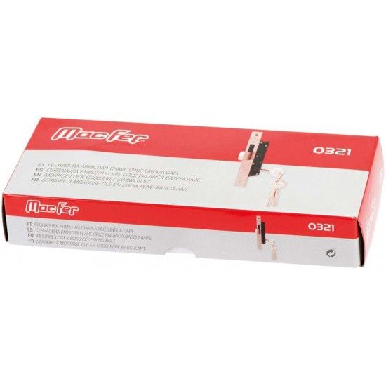 Fechadura arm. ch. cruz língua cair mf 0321 refª 140.0051 MACFER Fechadura arm. ch. cruz língua cair mf 0321 refª 140.0051 MACFER