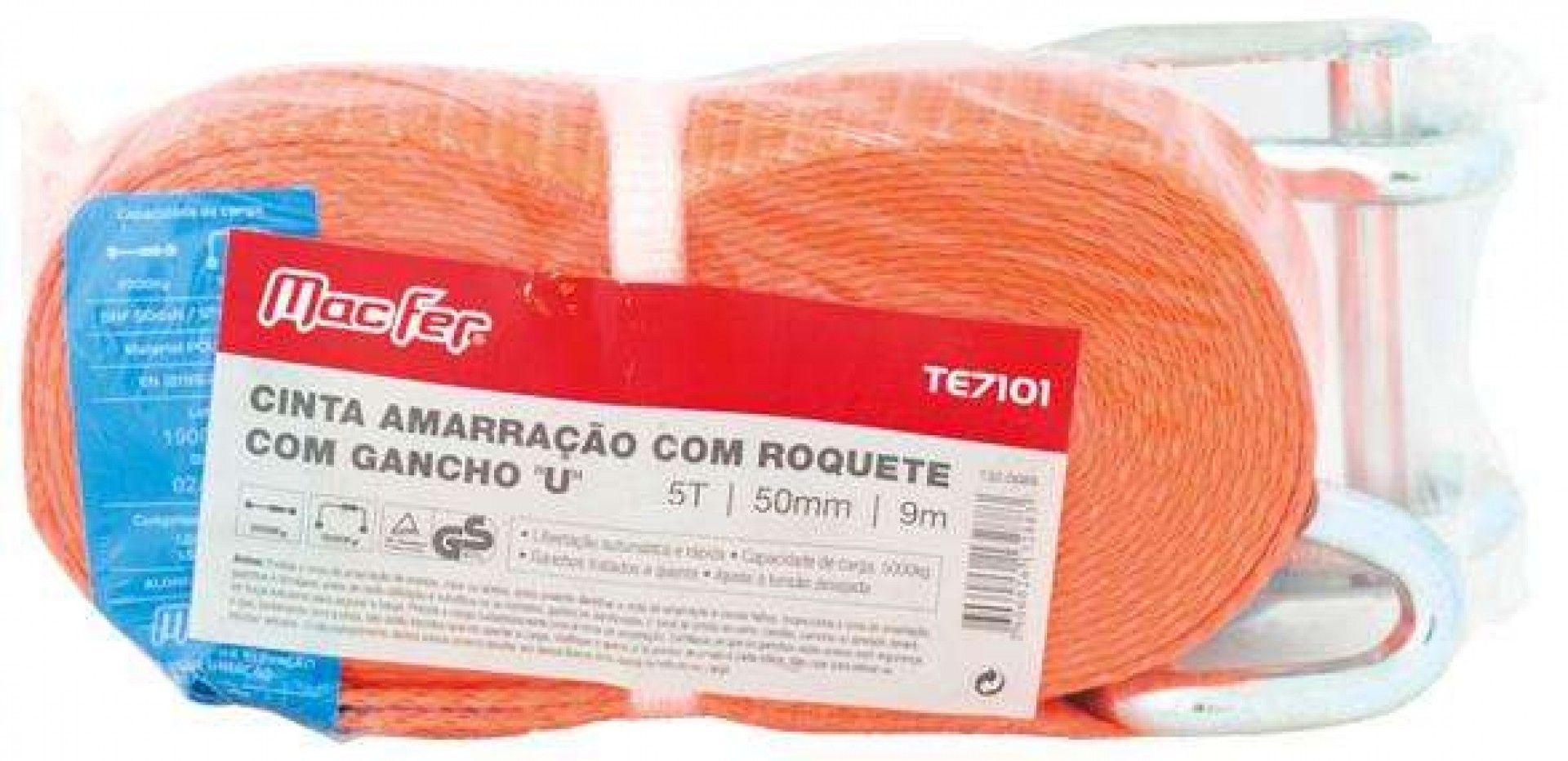 Cinta amar. c/ roq. gch "U" MacFer TE7101 5t 50mm 12m refª 132.0089 MACFER