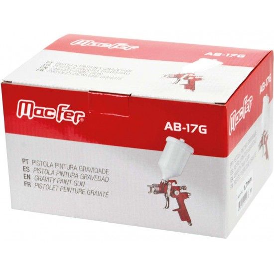 Pistola pint. gravidade HVLP AB-17G-A 1,3mm refª 130.0054 MACFER Pistola pint. gravidade HVLP AB-17G-A 1,3mm refª 130.0054 MACFER