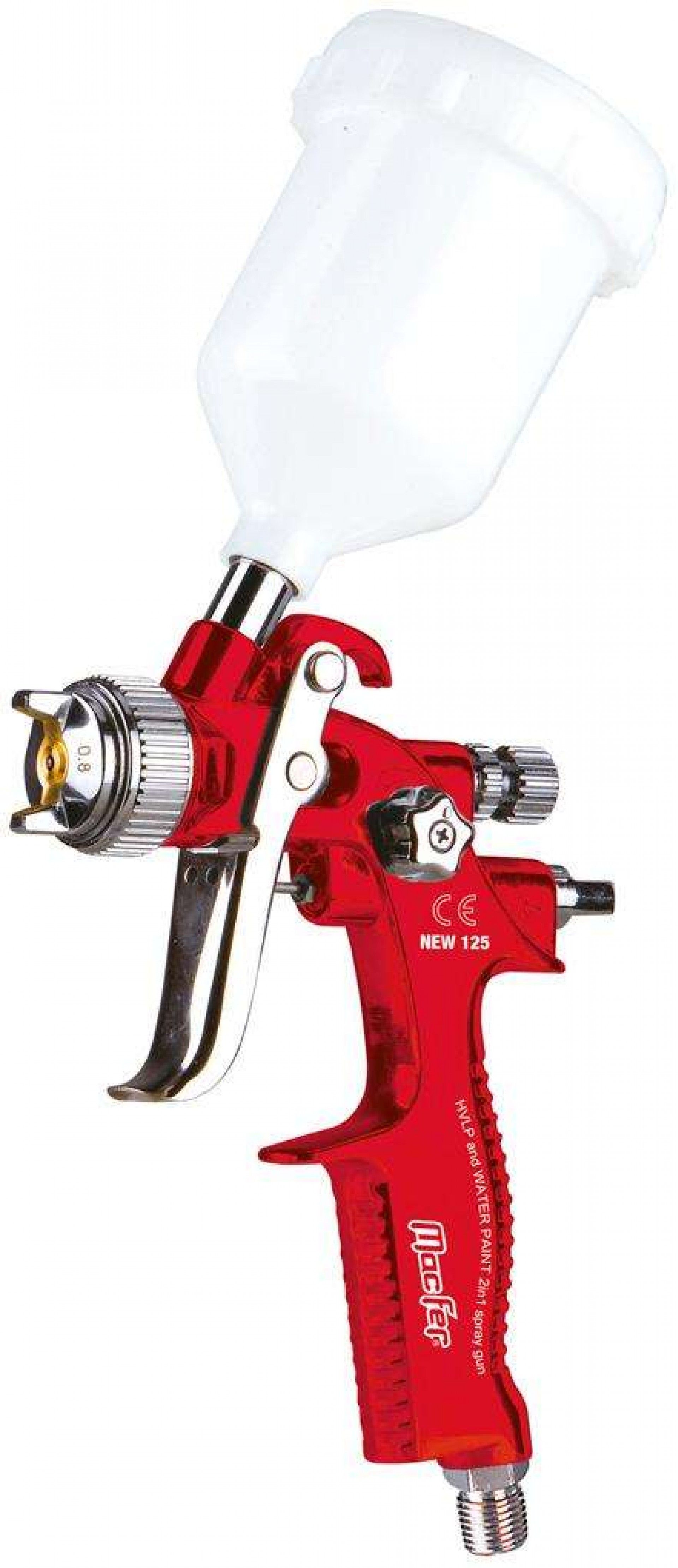 Pistola pintura retoques HVLP MacFer G-125N / NEW-125 0,8mm refª 130.0039 MACFER