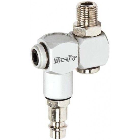 Ponteira para ar comprimido com adaptador articulvel rosca macho SE11-APM 1/4" ref 129.0097 MACFER