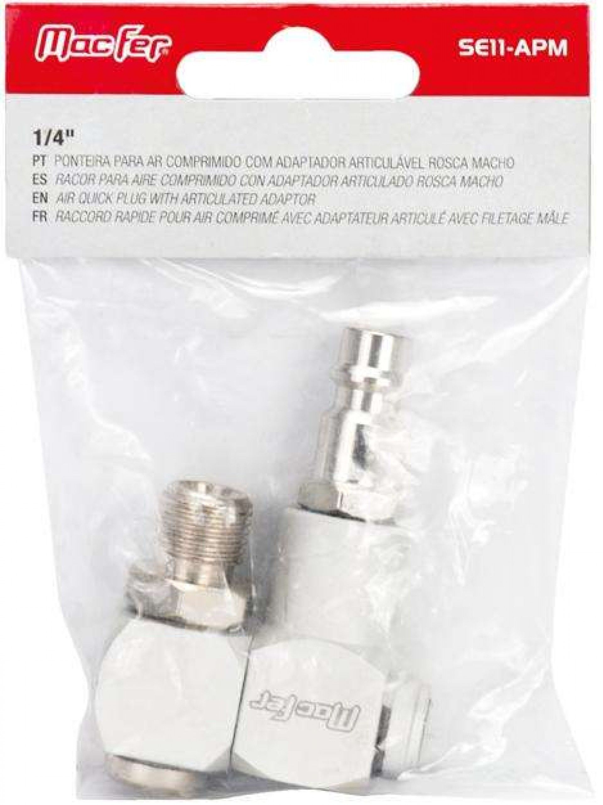 Ponteira para ar comprimido com adaptador articulável rosca macho SE11-APM 1/4" refª 129.0097 MACFER
