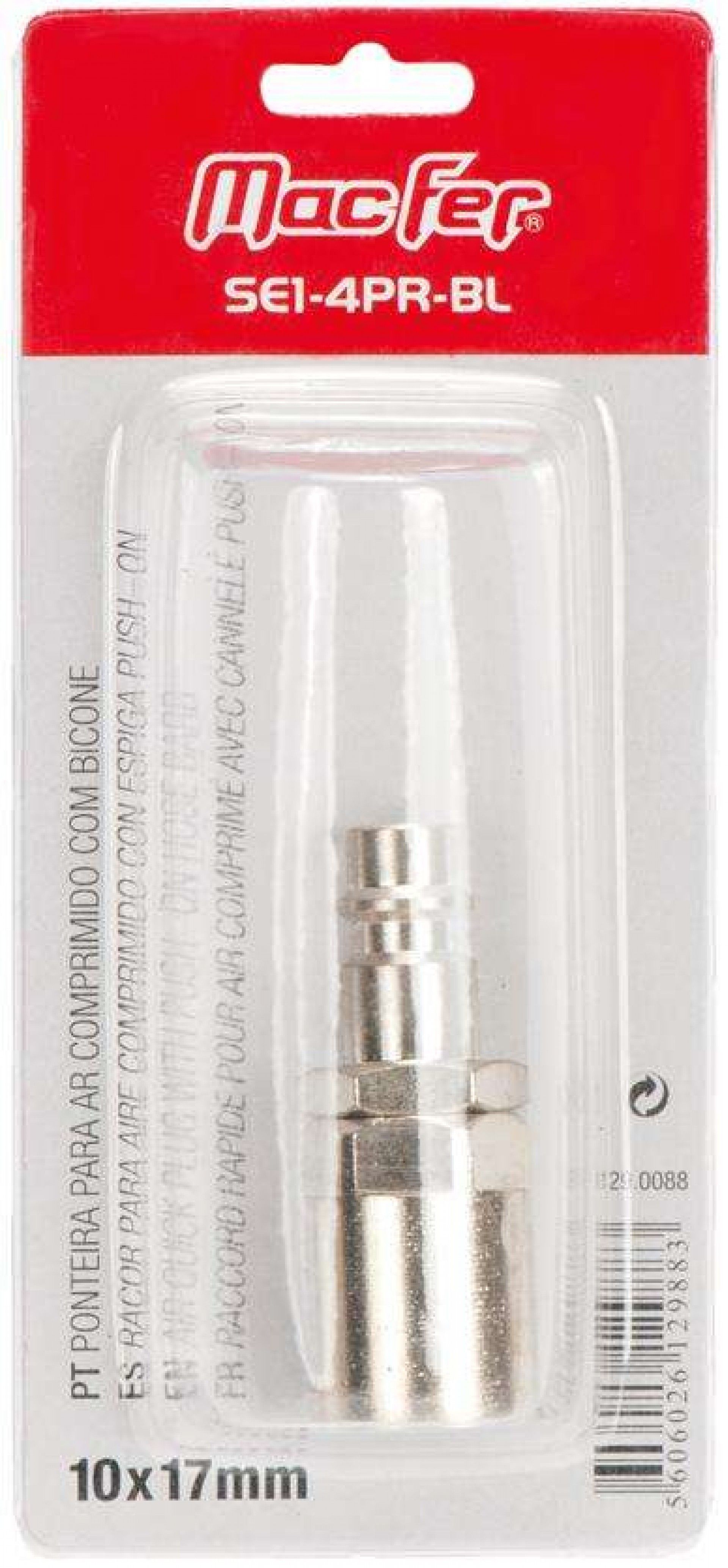 Pont. ar comp. c/ bicone MacFer SE1-3PR-BL   8x15mm refª 129.0087 MACFER