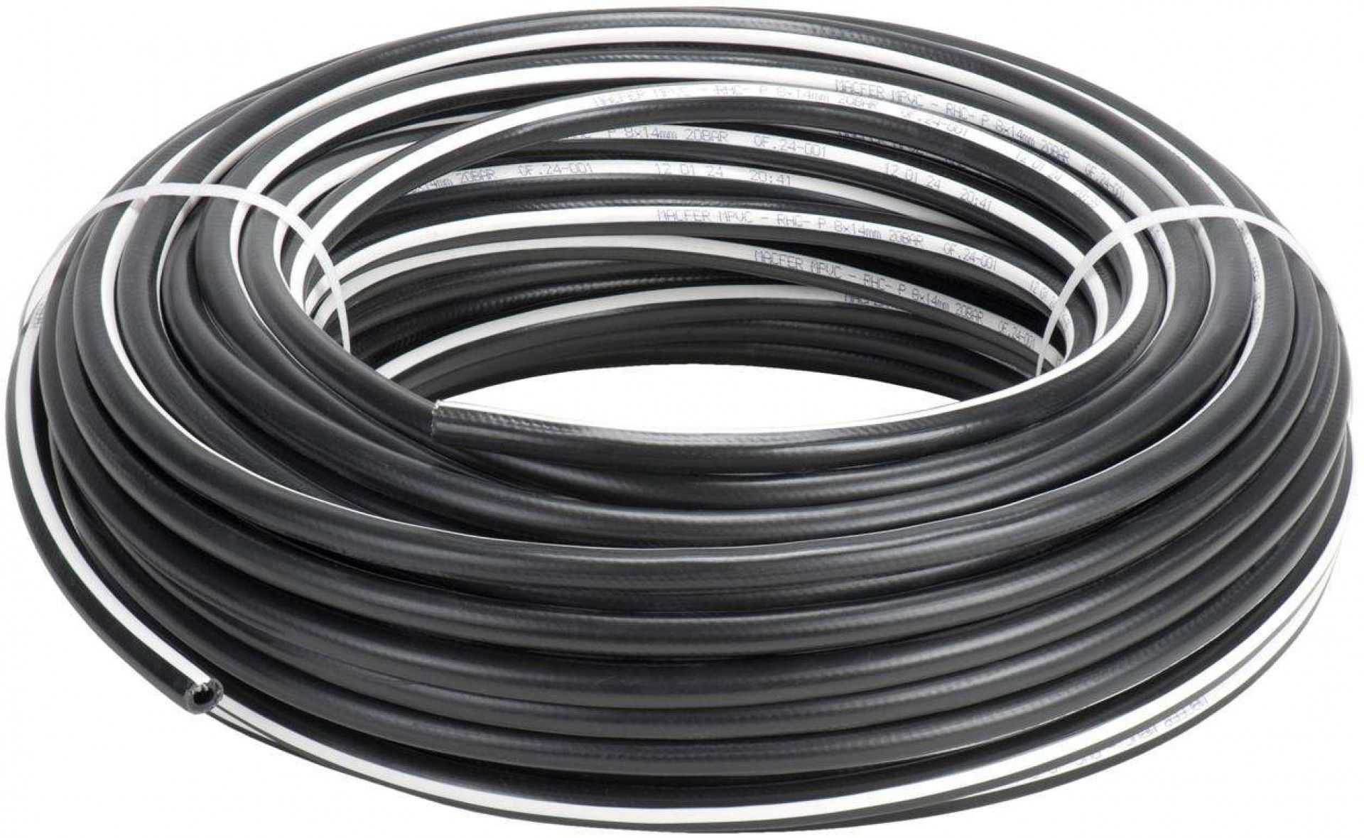 Mangueira ar comprimido PVC reforçada MPVC-RHC-P 8x14mm 50m preta refª 129.0070 MACFER