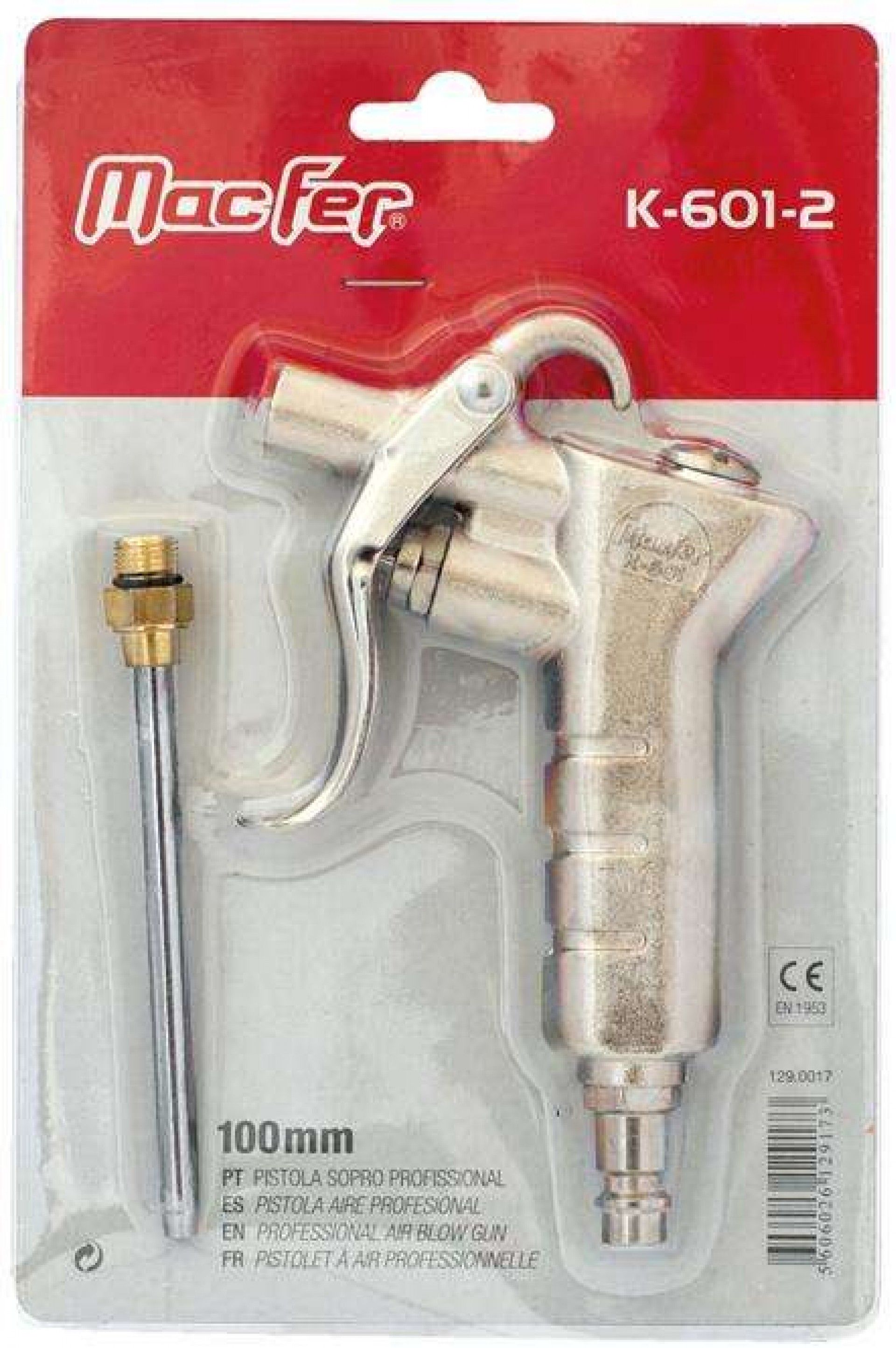 Pistola sopro prof. MacFer K-601-2 100mm refª 129.0017 MACFER