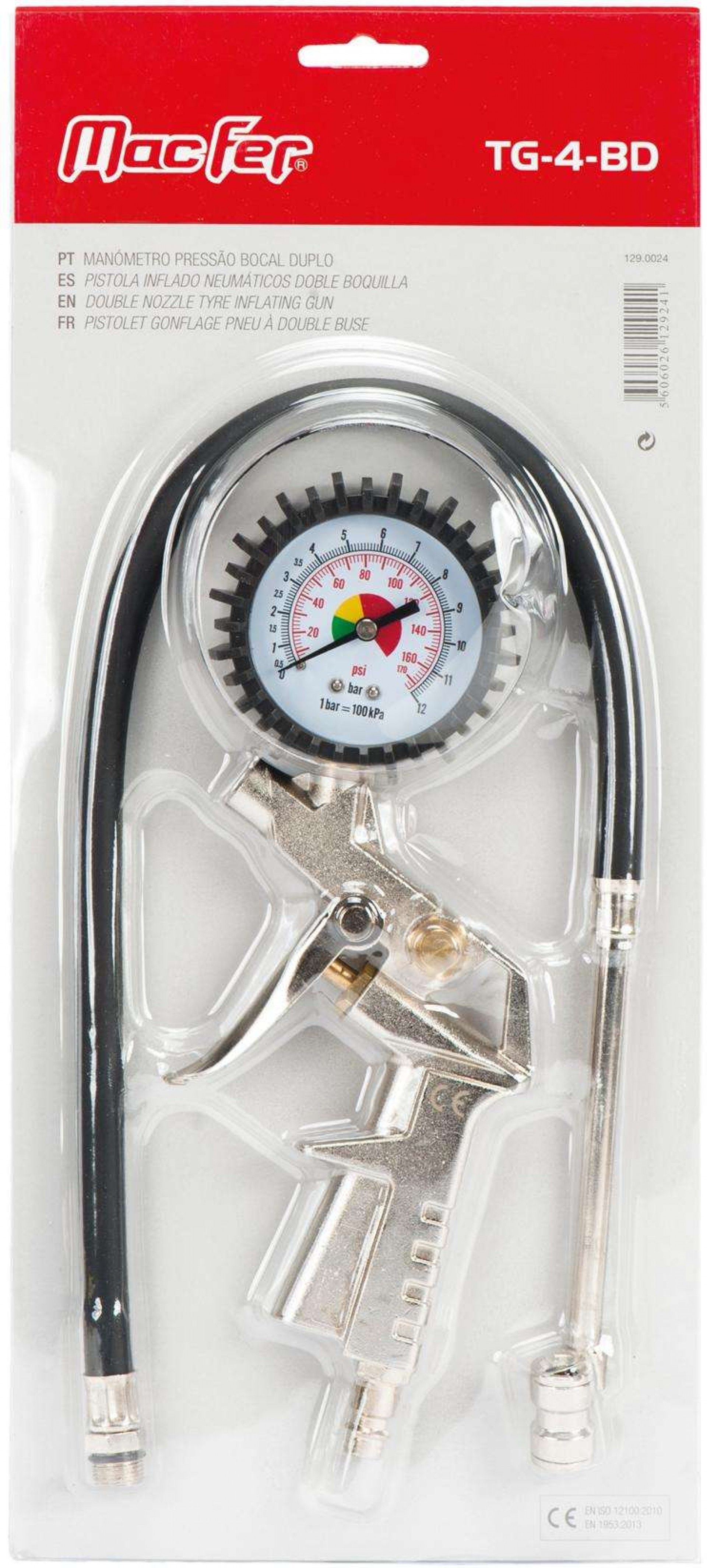 Manómetro pressão bocal duplo TG-4-BD refª 129.0024 MACFER