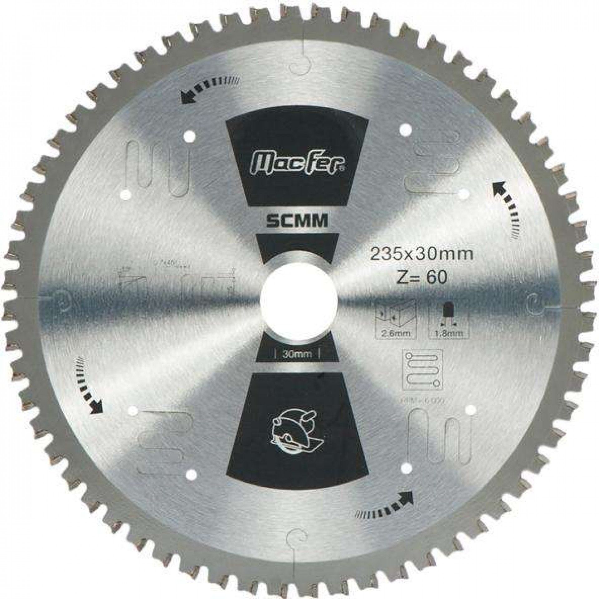 Disco serra circular multimaterial MacFer SCMM 160x20mm Z60 refª 125.0062 MACFER