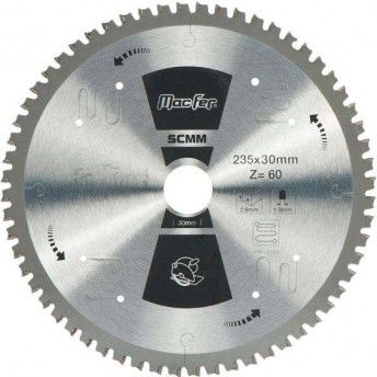 Disco serra circular multimaterial MacFer SCMM 235x30mm Z60 refª 125.0071 MACFER Disco serra circular multimaterial MacFer SCMM 235x30mm Z60 refª 125.0071 MACFER