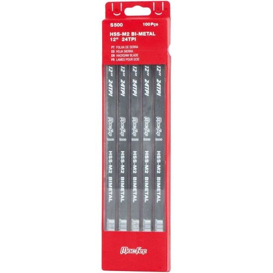 Folha serra bimetal HSS-M2 S500 24TPI refª 123.0051 MACFER Folha serra bimetal HSS-M2 S500 24TPI refª 123.0051 MACFER