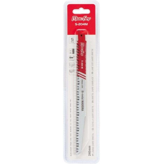 Lâmina sabre bimetal MacFer S-204M 240mm refª 123.0002 MACFER Lâmina sabre bimetal MacFer S-204M 240mm refª 123.0002 MACFER
