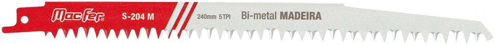 Lâmina sabre bimetal MacFer S-204M 240mm refª 123.0002 MACFER