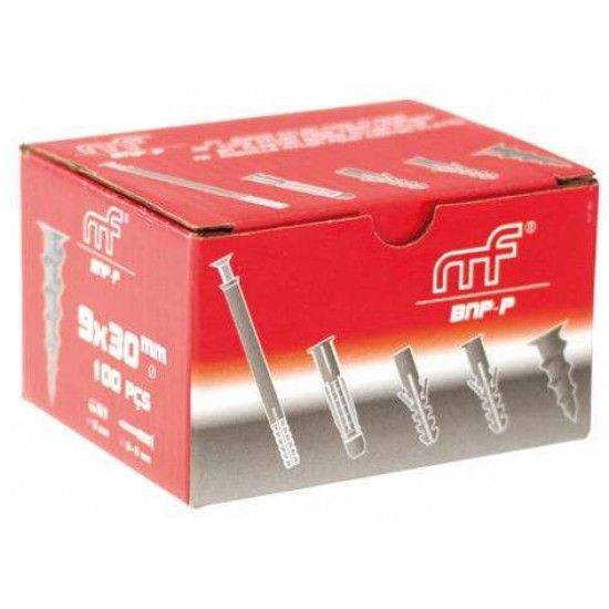 Bucha nylon p/ pladur mf BNP-P 9x30mm  ref 121.0052 MACFER