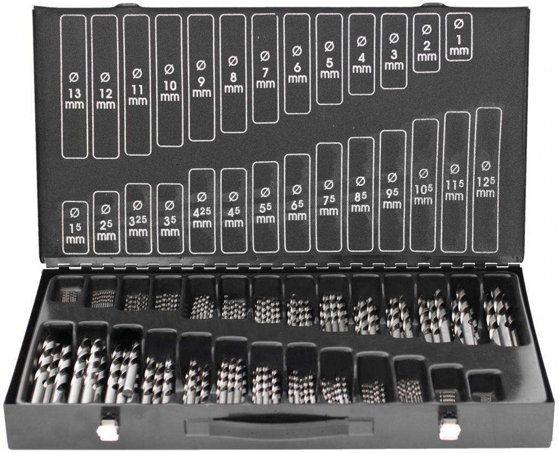 Cx. stock brocas cil. MacFer HSS-M2-170 1~10mm 170pçs refª 117.0092 MACFER