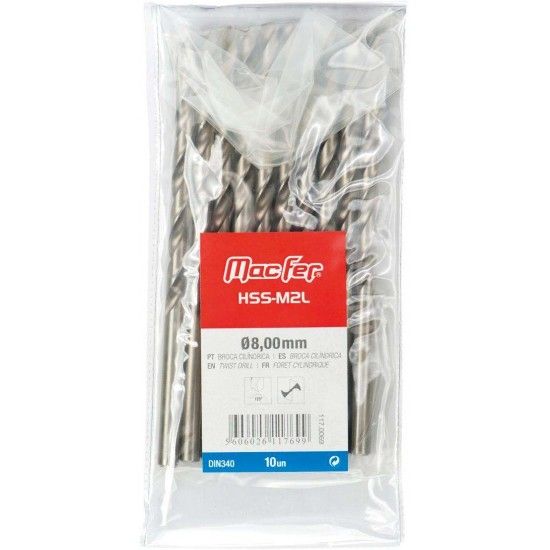 Broca cilíndrica longa MacFer HSS-M2L 4,0mm refª 117.0061 MACFER Broca cilíndrica longa MacFer HSS-M2L 4,0mm refª 117.0061 MACFER