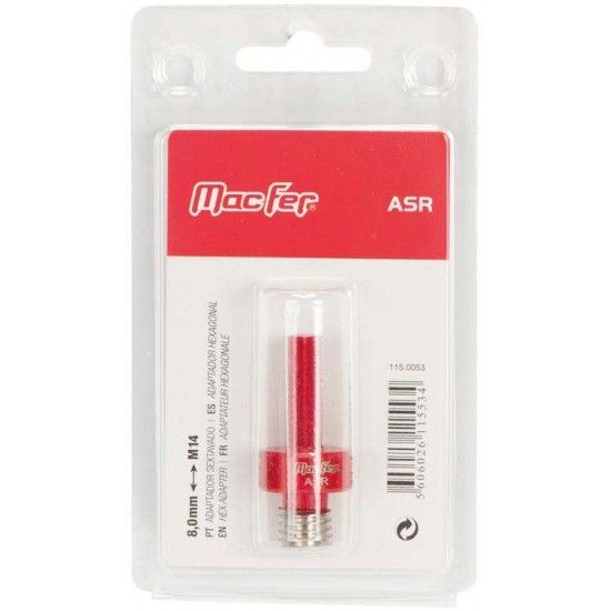 Adaptador sext. MacFer ASR 8mm p/ rosca M14 ref 115.0053 MACFER