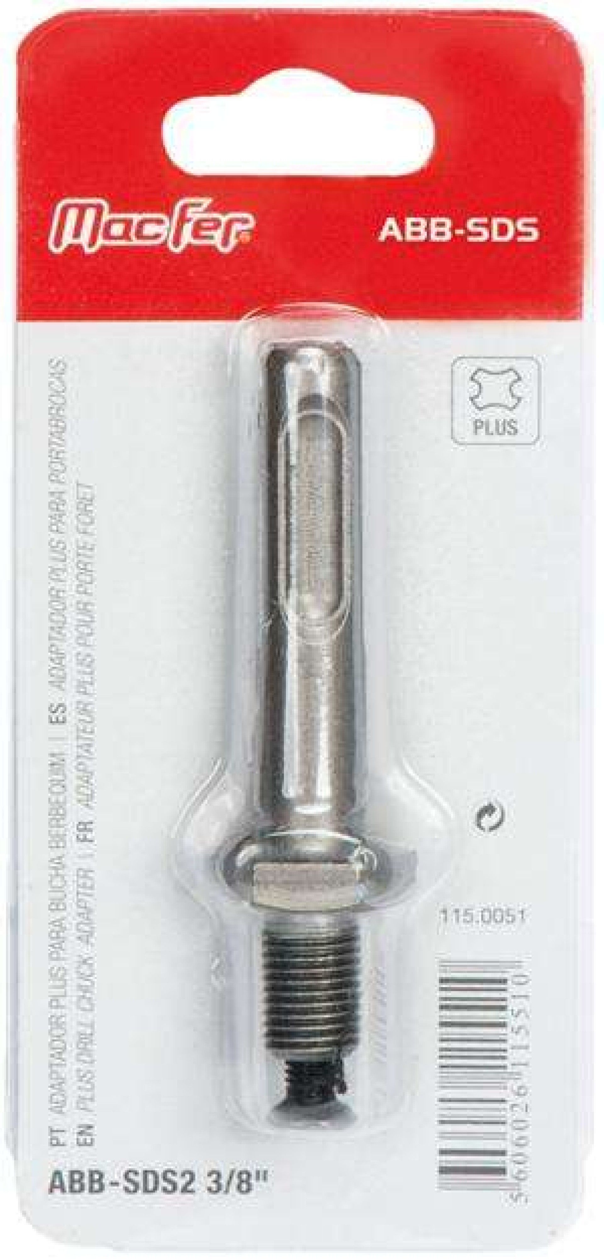 Adaptador Plus p/ bucha berbequim MacFer ABB-SDS3 1/2" refª 115.0050 MACFER