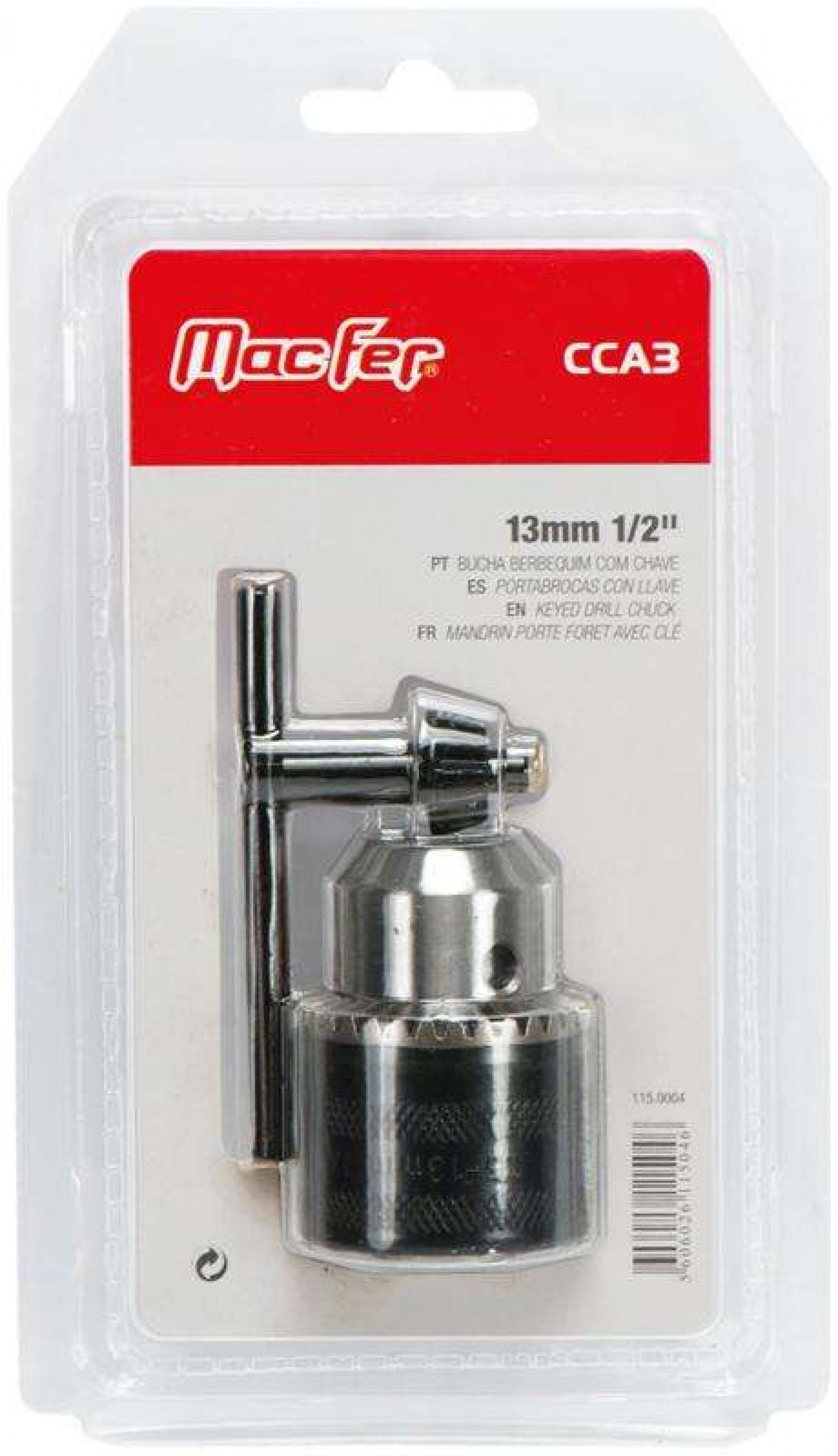 Bucha berbequim c/ ch. MacFer CCA3 16mm 1/2" refª 115.0005 MACFER