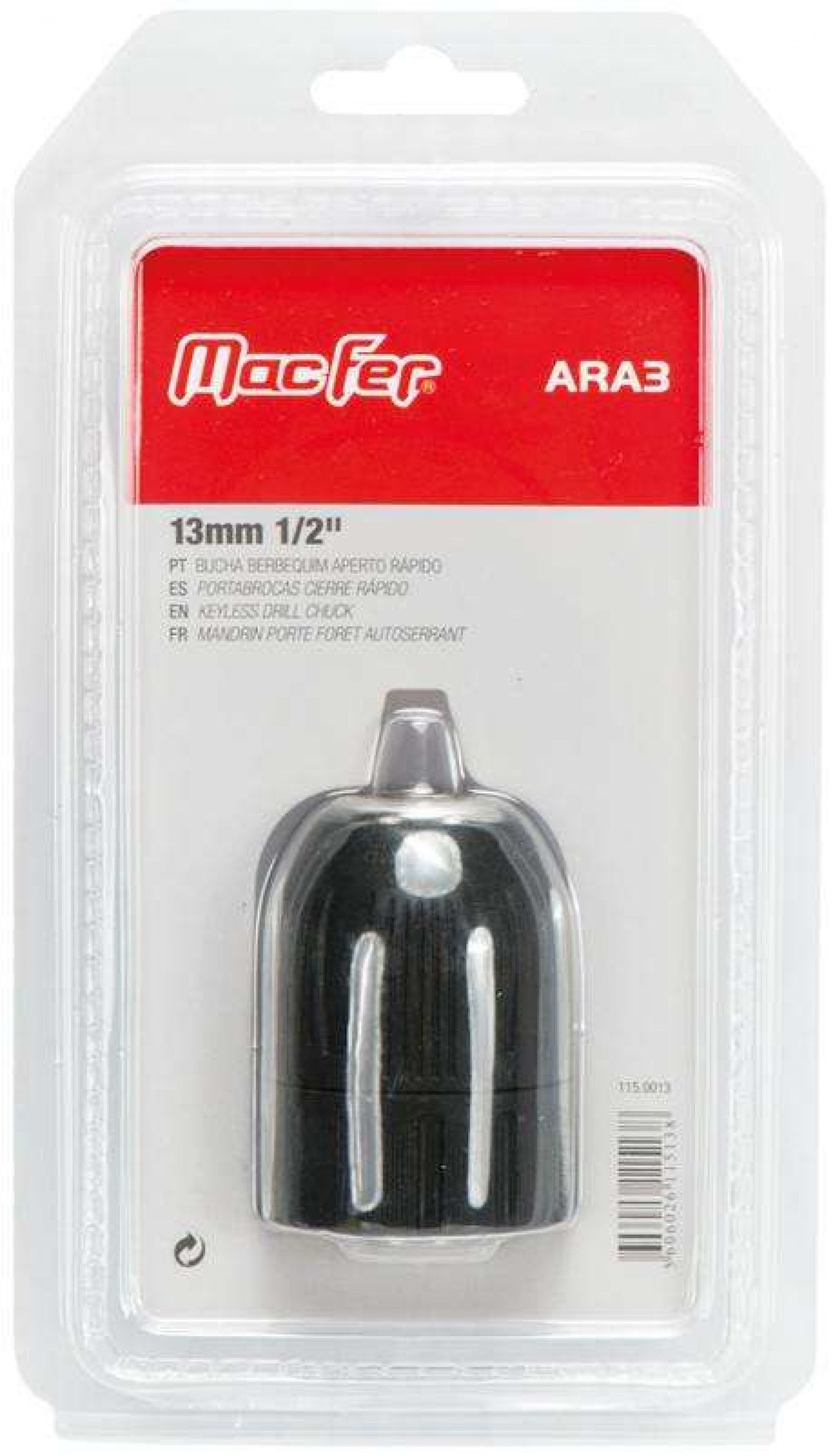 Bucha berbequim a. rápido MacFer ARA3 13mm 1/2" refª 115.0013 MACFER