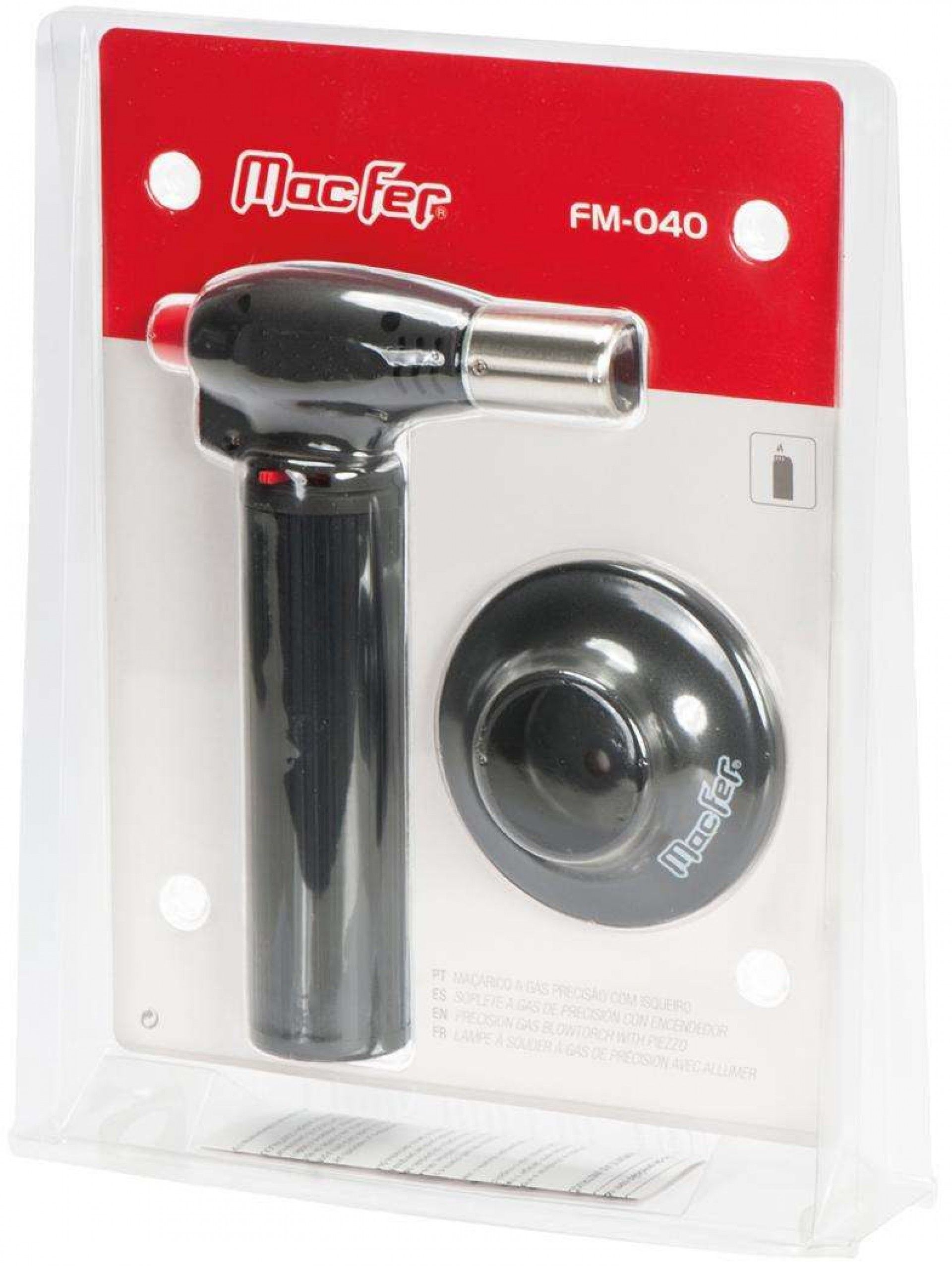 Maçarico a gás precisão c/ isqueiro MacFer FM-040 refª 114.0051 MACFER