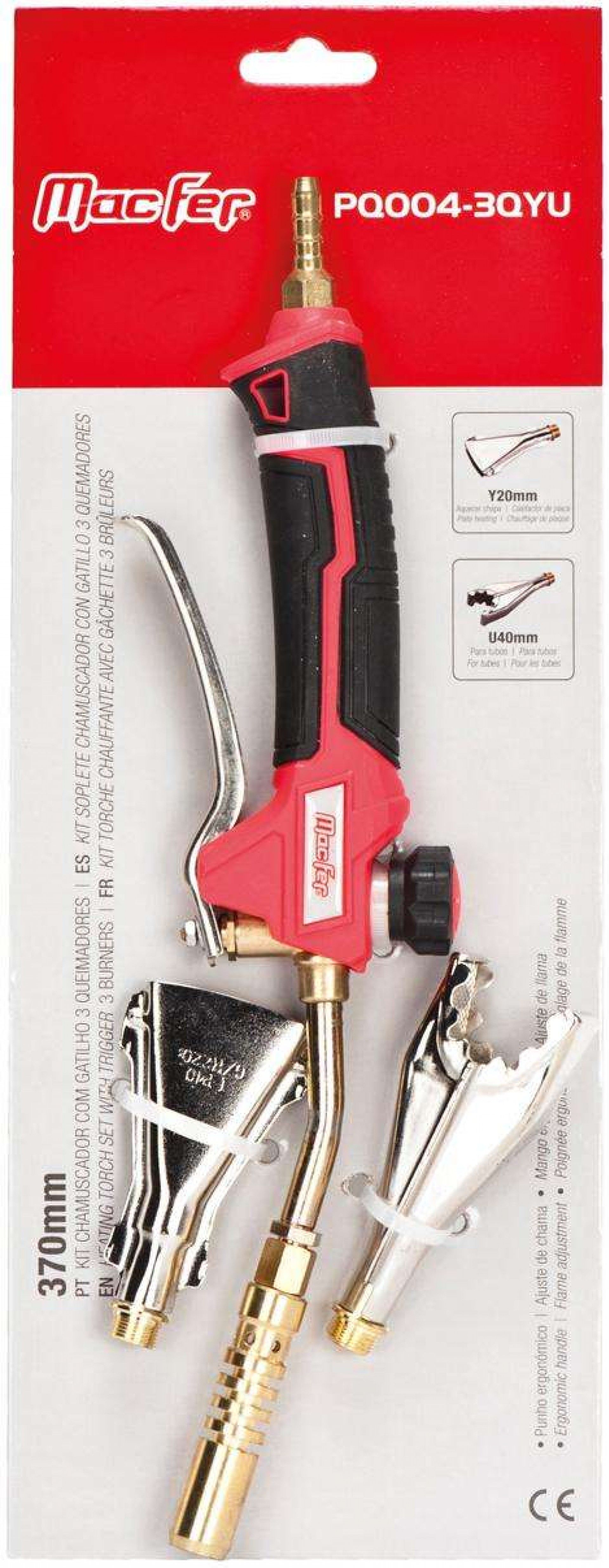 Kit chamuscador c/ gatilho MacFer PQ004-3QYU 370mm 3 quei. refª 114.0048 MACFER