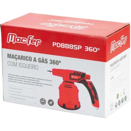 Maçarico a gás c/ isqueiro MacFer PD888SP 360º refª 114.0006 MACFER Maçarico a gás c/ isqueiro MacFer PD888SP 360º refª 114.0006 MACFER