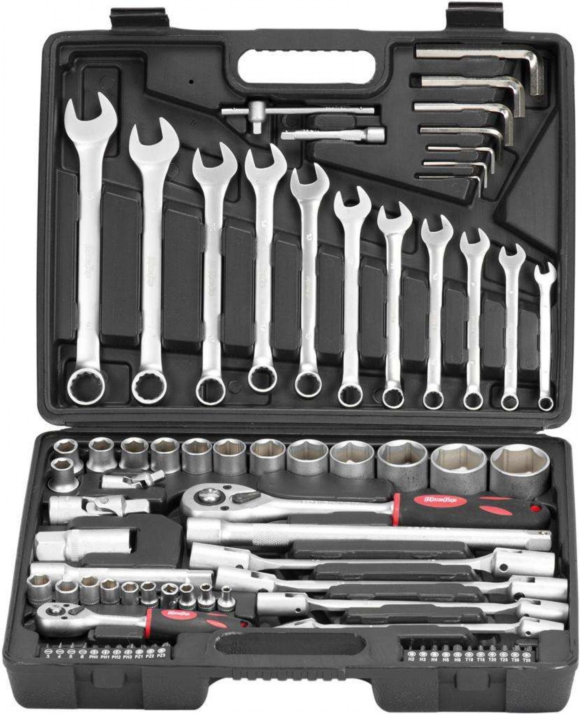 Jg. ch. cx. Cr-V MacFer TK-4077 1/4" & 1/2" 77pçs refª 105.0006 MACFER