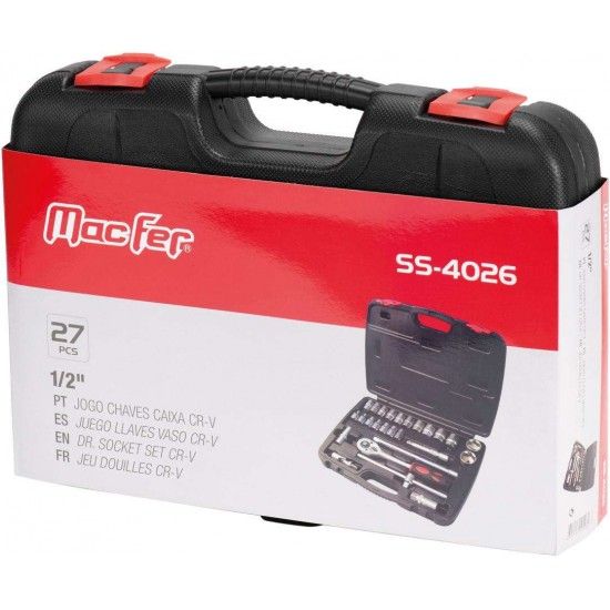 Jg. ch. cx. Cr-V MacFer SS-4026 1/2" 27pçs refª 105.0003 MACFER Jg. ch. cx. Cr-V MacFer SS-4026 1/2" 27pçs refª 105.0003 MACFER