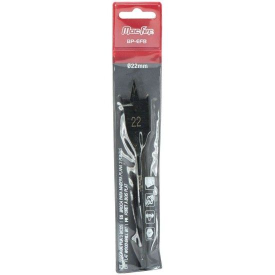 Broca de pua 3 bicos BP-EFB 18mm refª 098.0056 MACFER Broca de pua 3 bicos BP-EFB 18mm refª 098.0056 MACFER