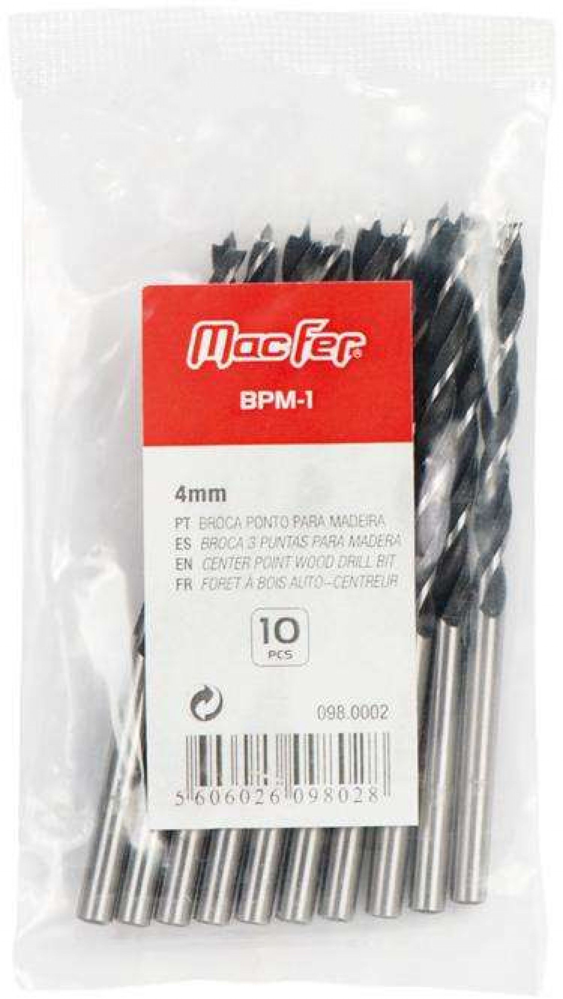 Broca ponto p/ madeira MacFer BPM-1 14mm refª 098.0012 MACFER