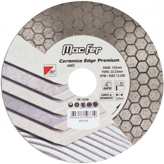 Disco diam. 115x1.6mm Cermica Edge Premium ref 092.0153 MACFER