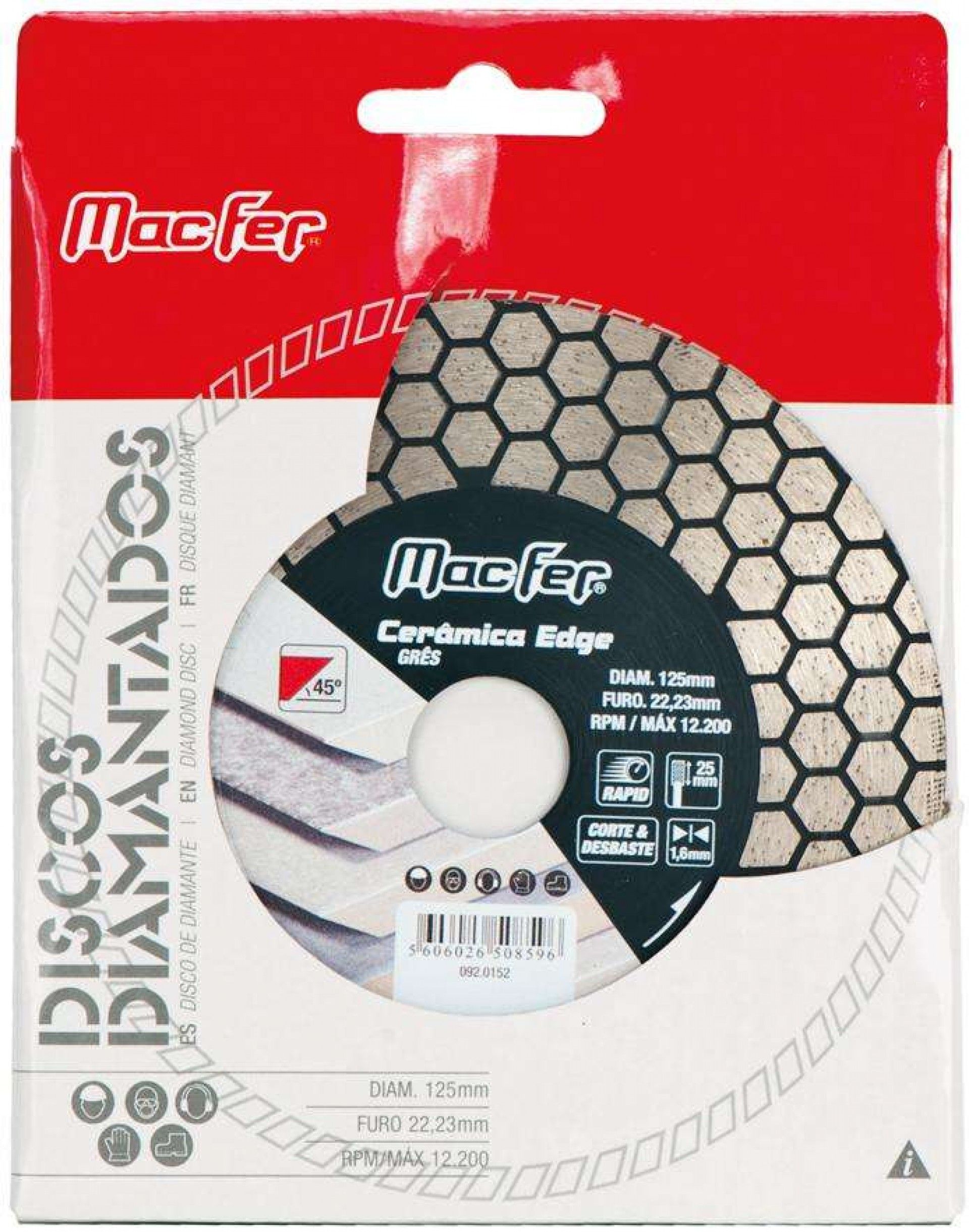 Disco diam. 115x1.6mm Cerâmica Edge refª 092.0151 MACFER