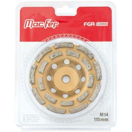 Mó diam. p/ usos gerais MacFer FGR Combi M14 180mm refª 092.0133 MACFER Mó diam. p/ usos gerais MacFer FGR Combi M14 180mm refª 092.0133 MACFER