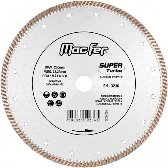 Disco diam. MacFer Super Turbo 230mm ref 092.0036 MACFER